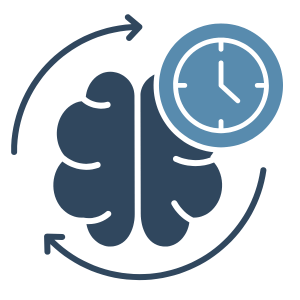 brain next to a clock graphic